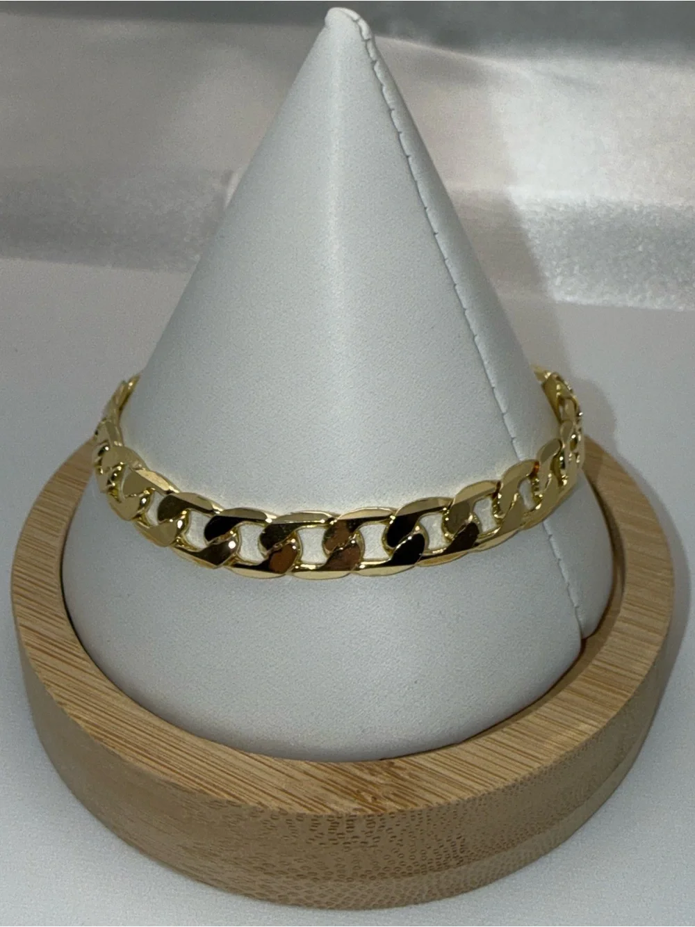 8 Inch 7.5mm 18K Gold Dipped Cuban Link Bracelet